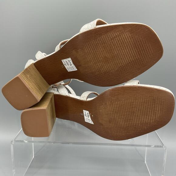 NEW Crevo Women’s Kaitlyn Snake Print Block Heels White Size 9 - Picture 8 of 10